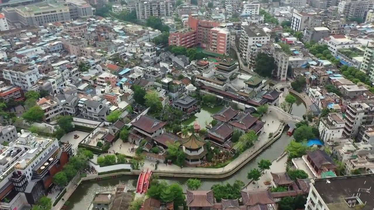 广东省广州市荔湾区永庆坊粤剧艺术博物馆航拍视频素材