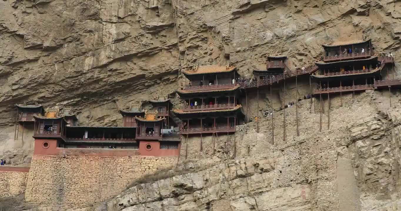 山西恒山悬空寺视频素材