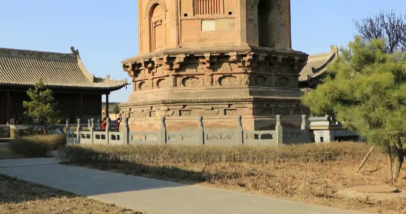 山西浑源圆觉寺塔视频素材