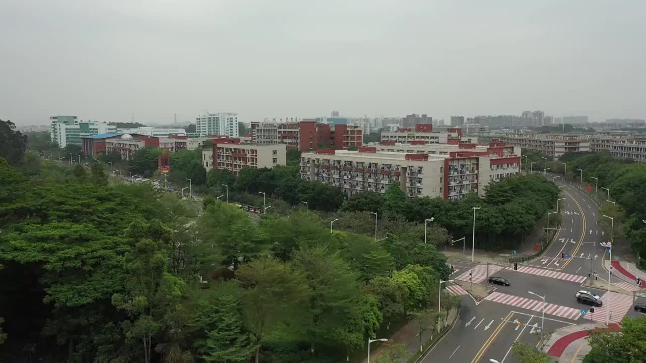 广东省广州市番禺区广州大学城南汉二陵博物馆航拍视频素材