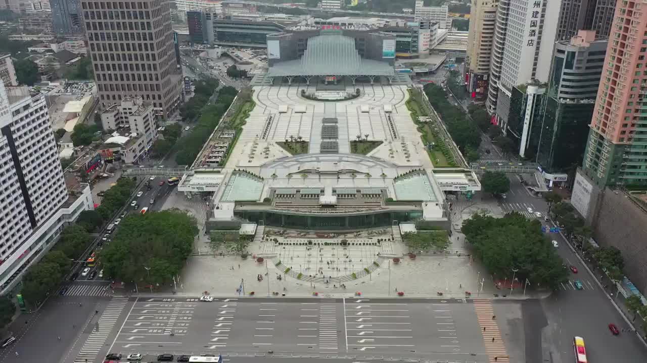 广东省广州市天河CBD广州东站中信广场航拍视频素材