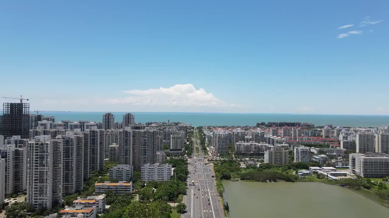 航拍海口海岸线视频素材