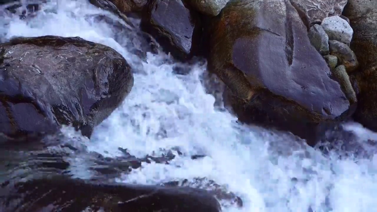 山里流动的山泉水视频素材