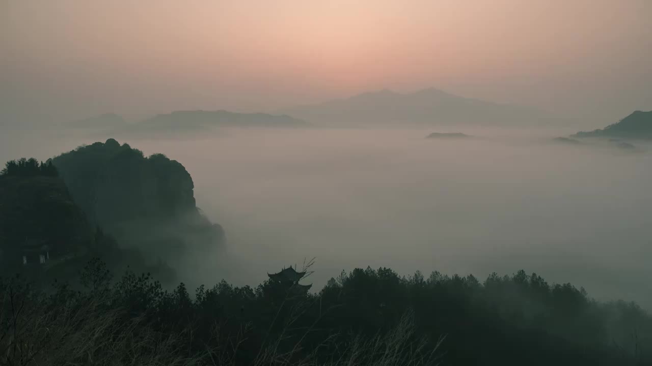 丽水东西岩云海日出视频素材