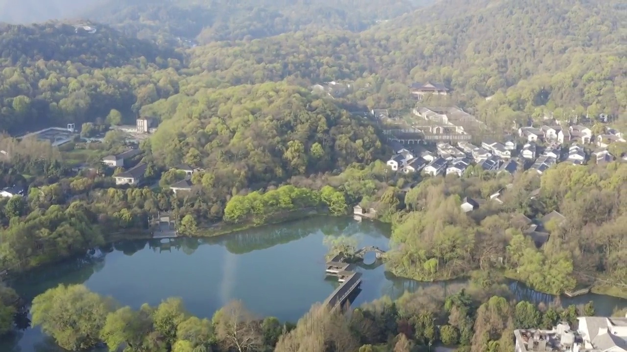 杭州西湖自然风景航拍视频素材