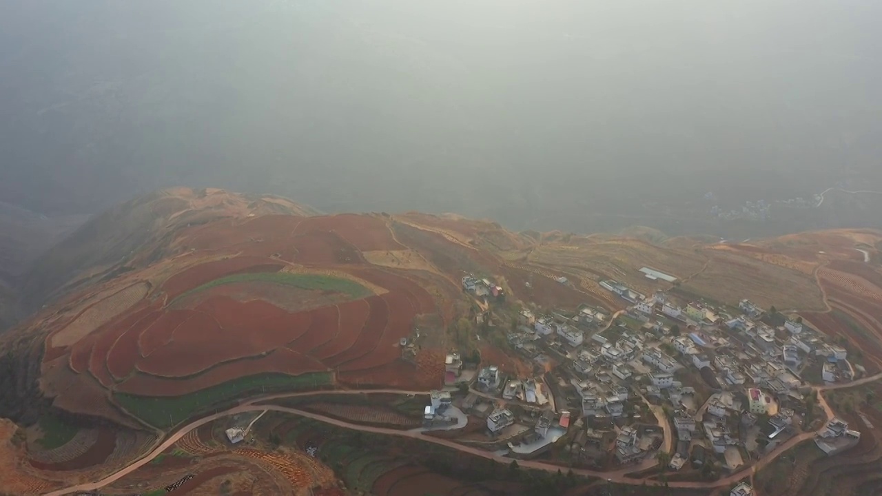 东川红土地，落霞沟视频素材