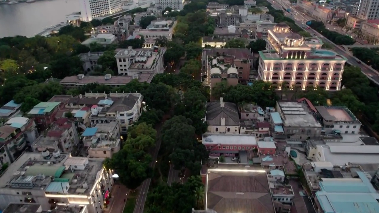 广东广州荔湾区欧式古建筑航拍旅游景点沙面视频素材