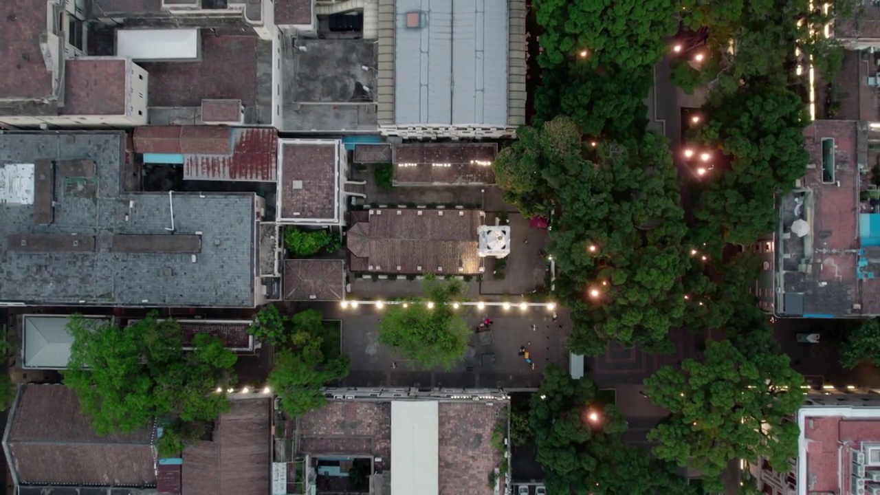 广东广州荔湾区欧式古建筑航拍旅游景点沙面视频素材