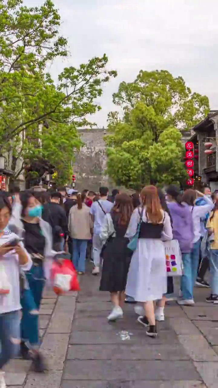 中国南京老门东人流延时视频素材