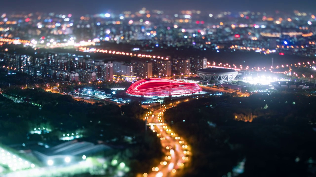 冬奥速滑馆夜景视频素材