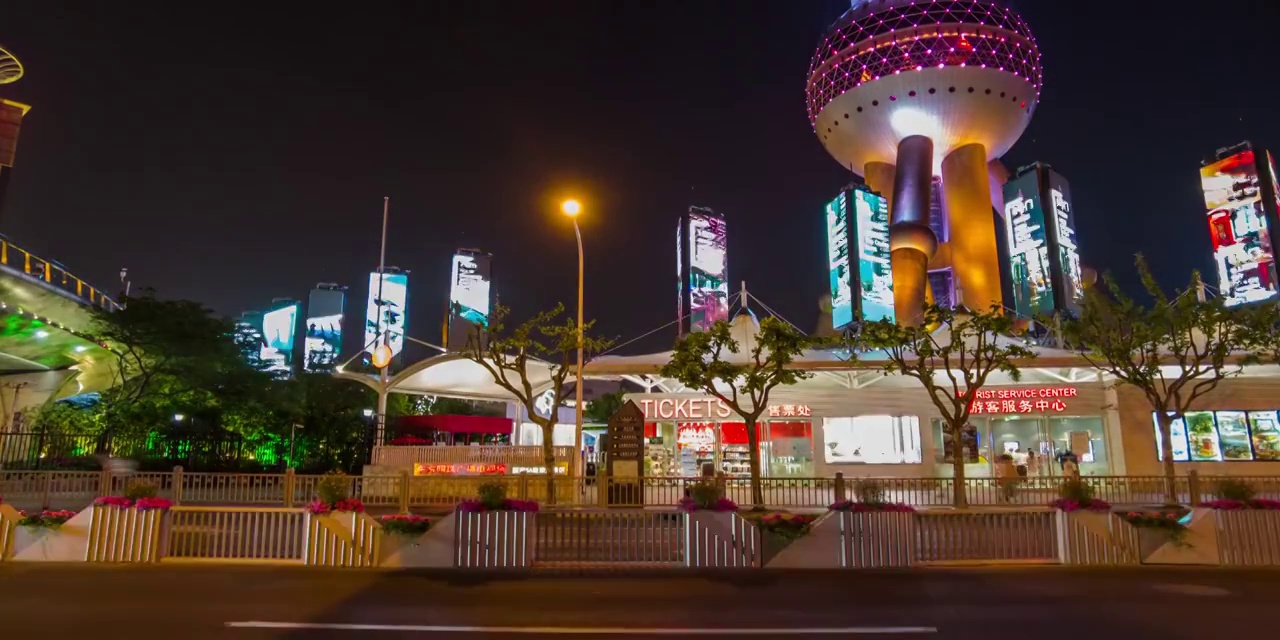 上海陆家嘴车流4K夜景延时素材视频素材