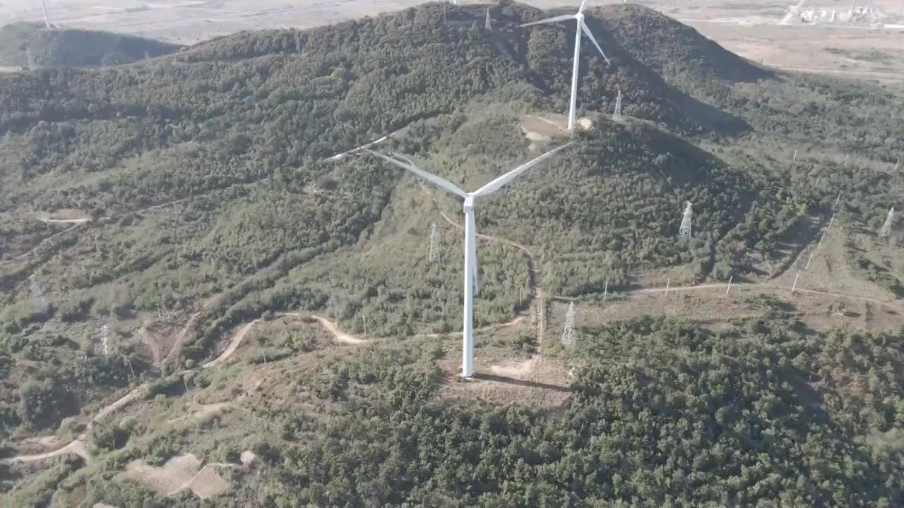 风电机航拍视频下载