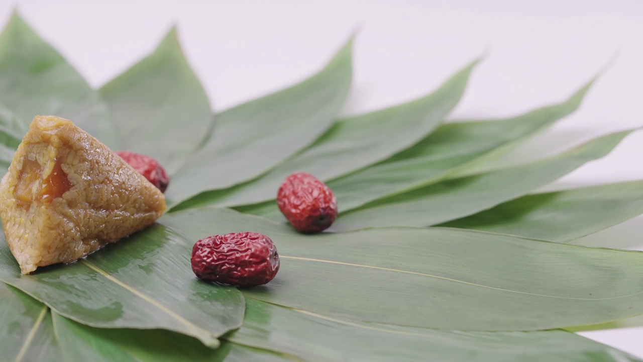 粽子与食材特写视频素材