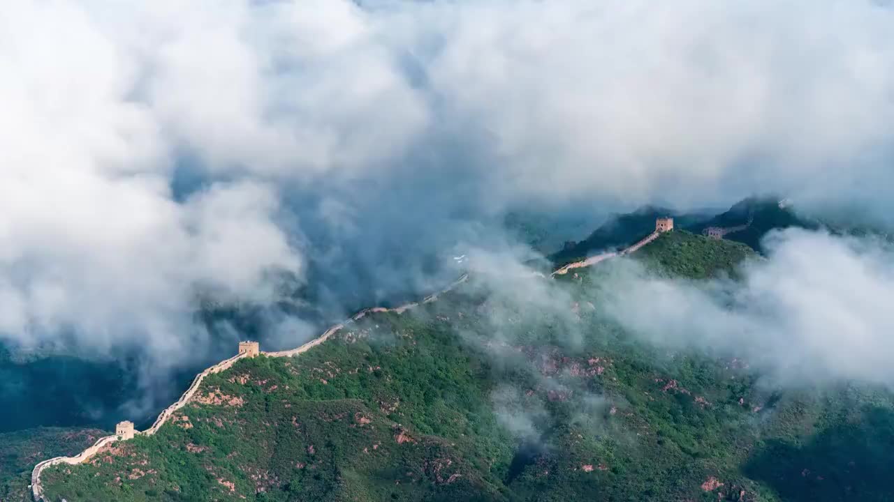 司马台长城云海视频素材