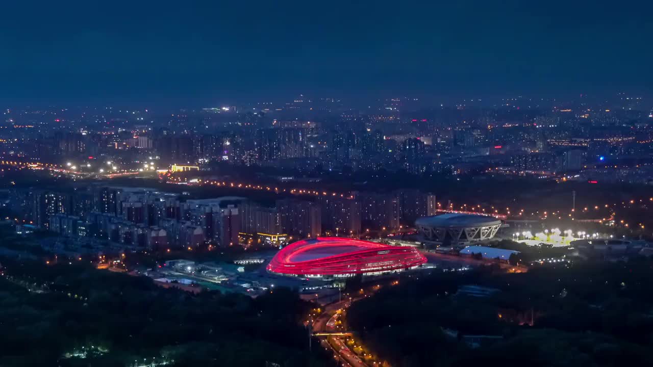 北京冬奥速滑馆夜景视频素材