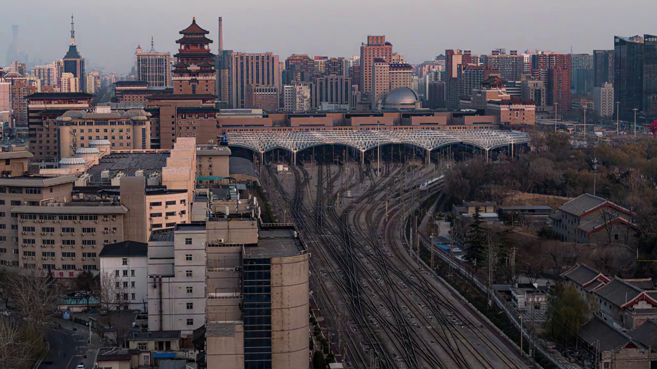 北京丰台北京西站日转夜 8K 422/10bit延时视频视频素材