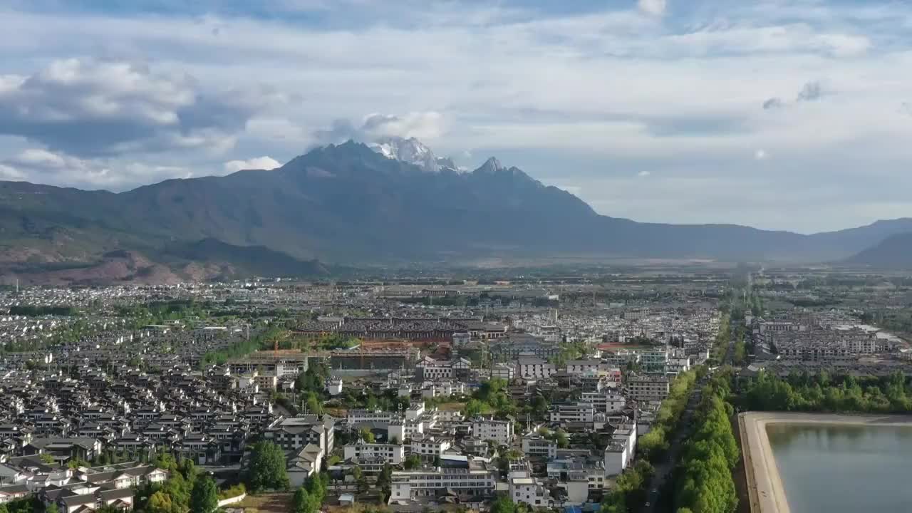 云南省丽江市航拍风光视频素材