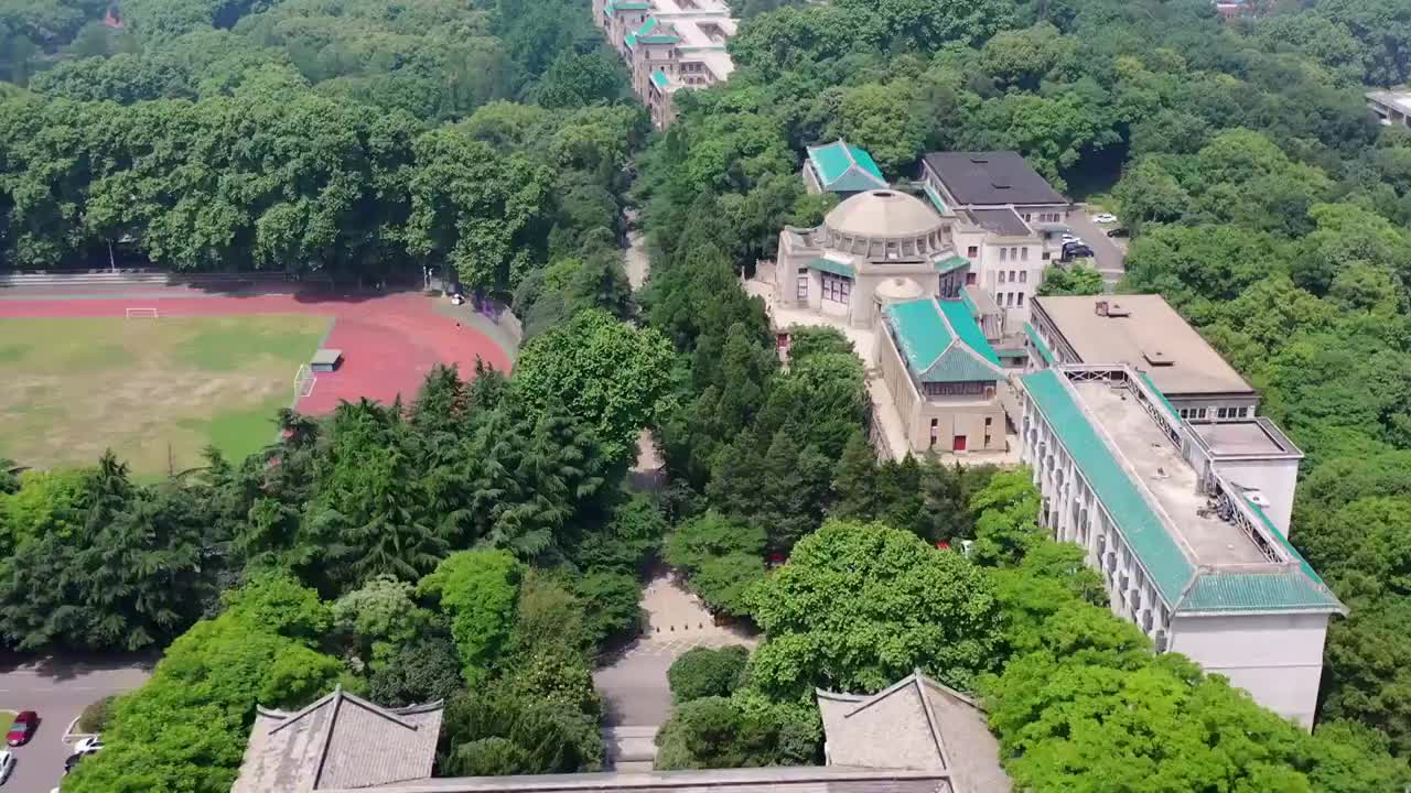 武汉大学航拍4K视频视频素材