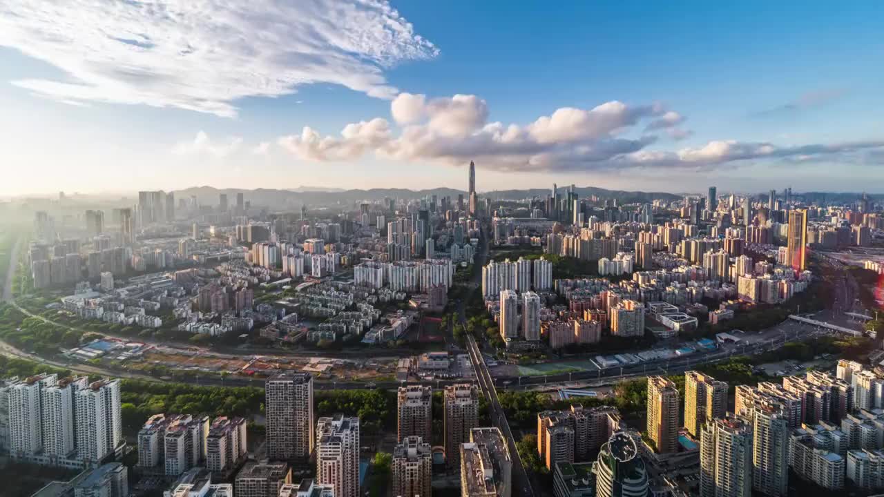 俯视整个城市－深圳视频素材