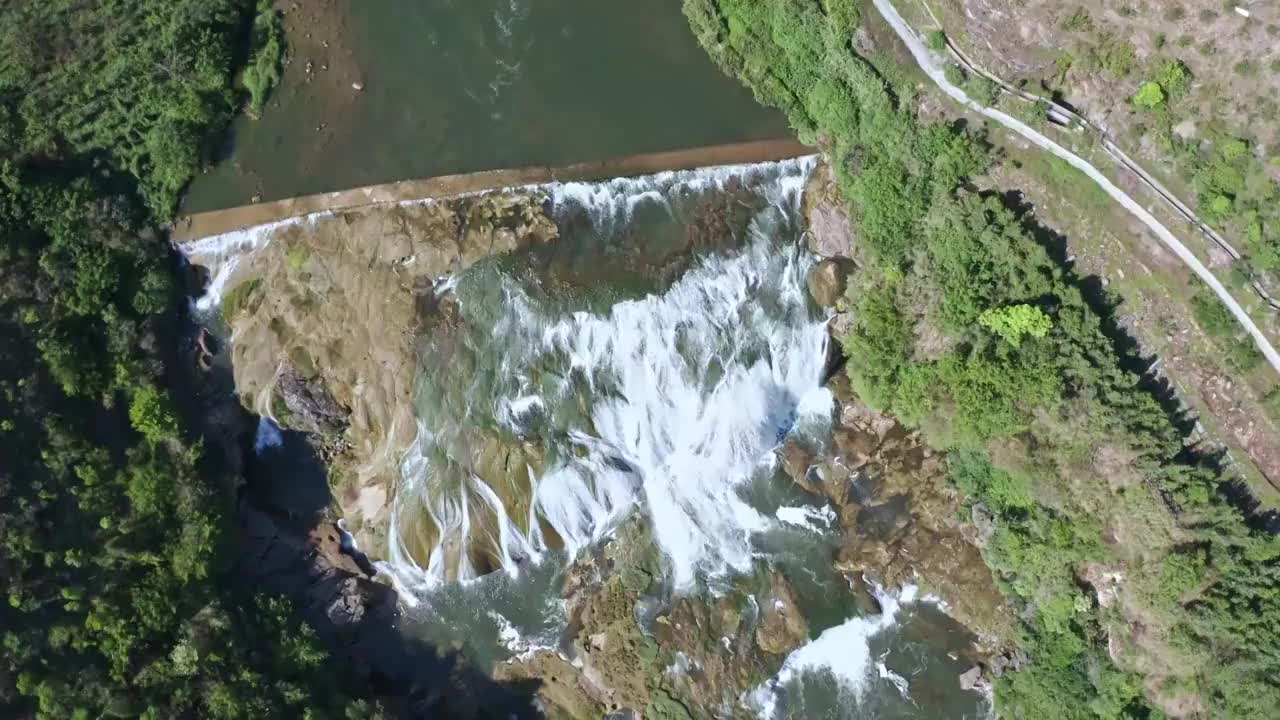 贵州安顺黄果树陡坡塘瀑布 4K航拍视频视频素材