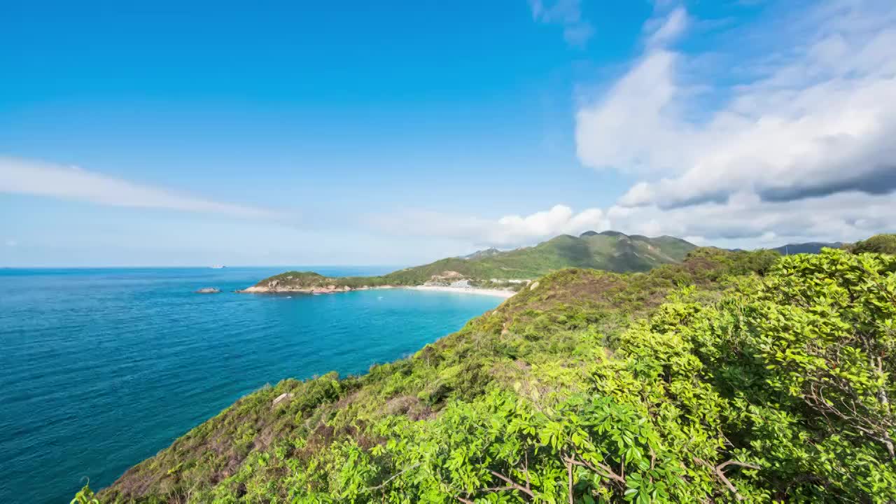 深圳东涌海岸夏日清晨风光视频下载