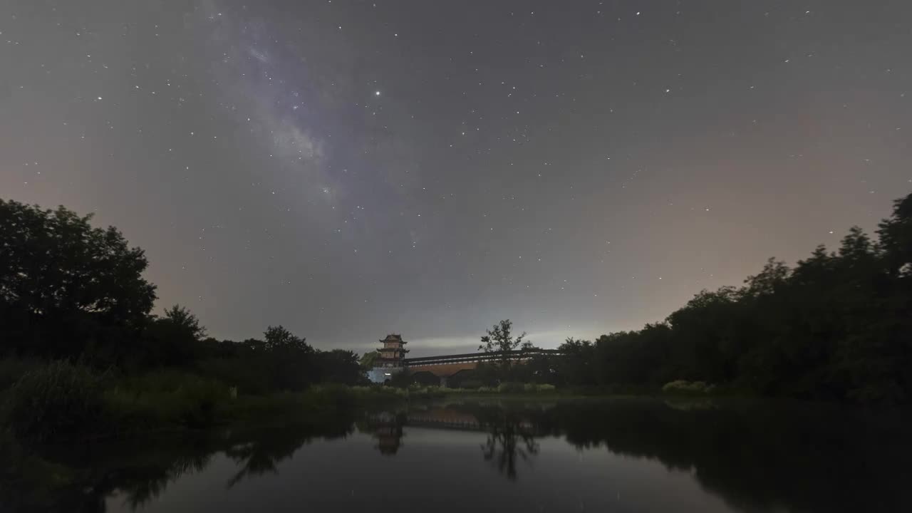 丽水九龙国家湿地公园银河视频素材