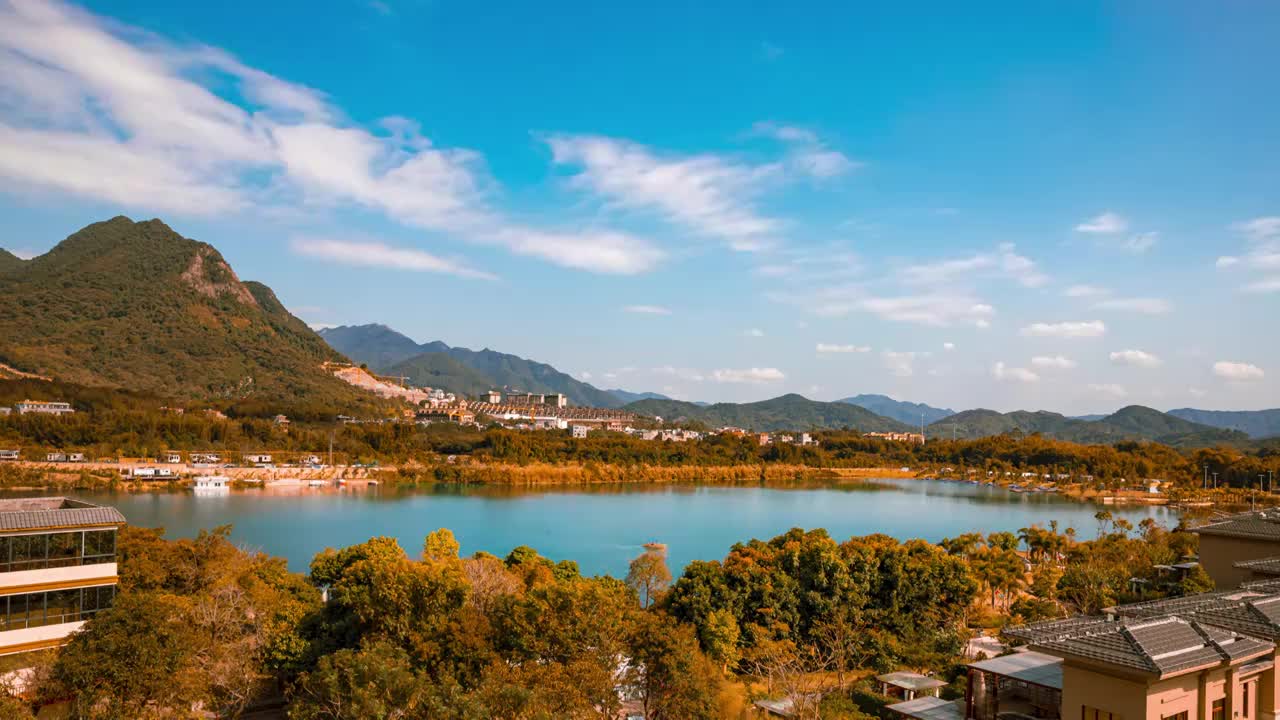 午后风光延时（湖景 山景 农村）视频素材