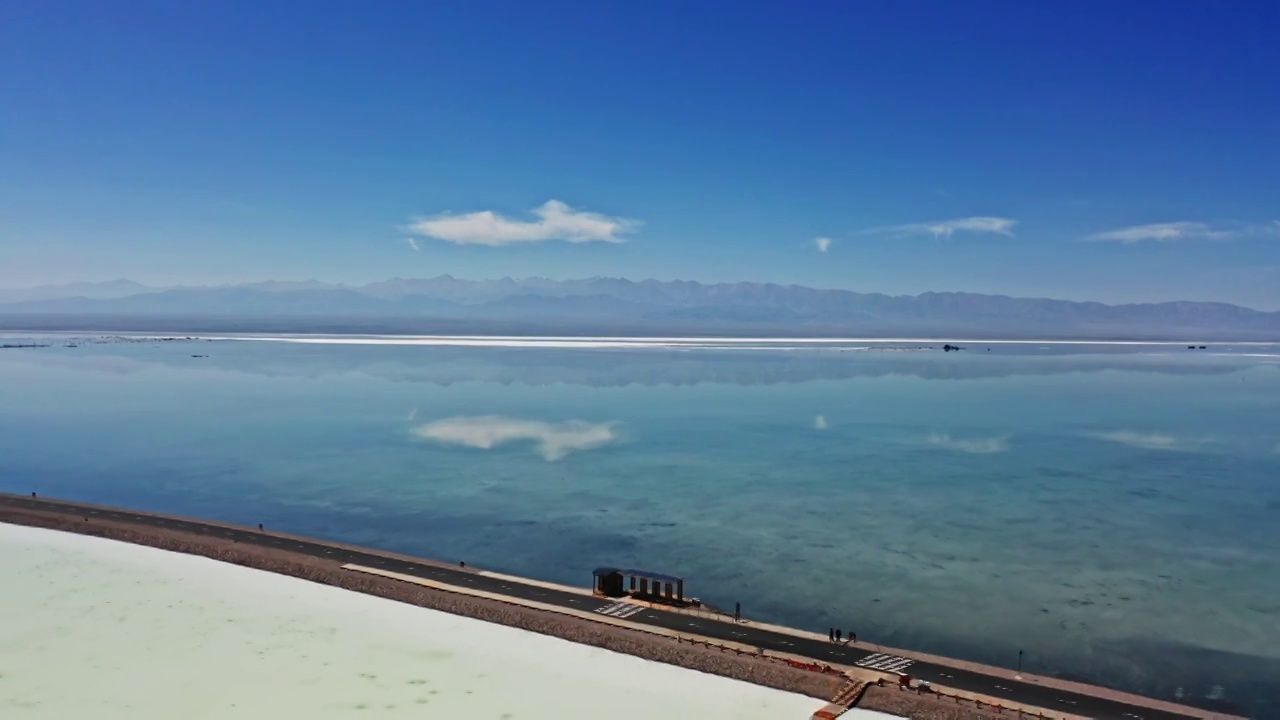 青海海西茶卡盐湖茶卡天空壹号景区 4K航拍视频视频素材