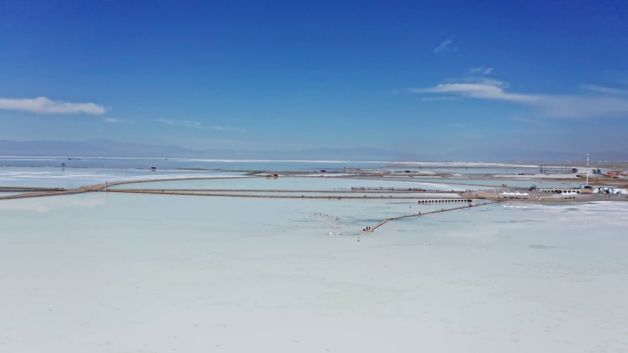 青海海西茶卡盐湖茶卡天空壹号景区 4K航拍视频视频素材