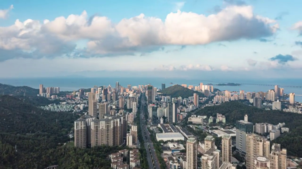 航拍珠海吉大城市居住区风光视频素材