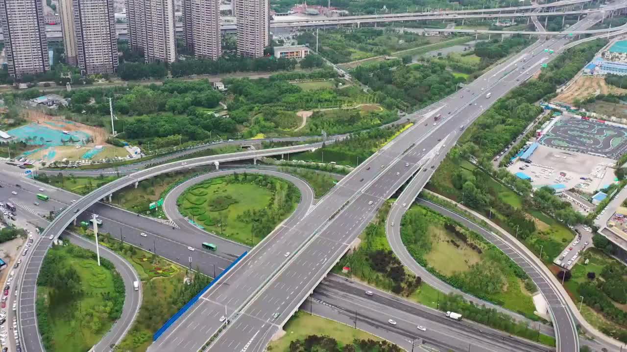 郑州城市风光航海东路立交桥视频素材