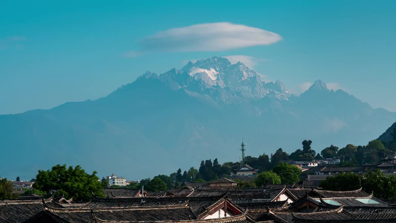 丽江,万古楼,云南省,房屋,玉龙雪山,木府视频素材