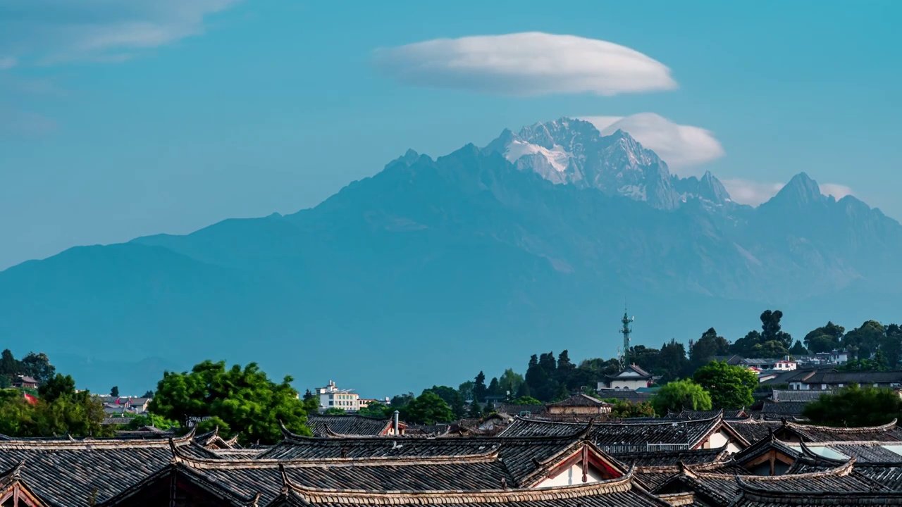 丽江,万古楼,云南省,房屋,玉龙雪山,木府视频素材