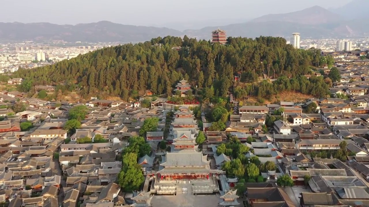 丽江,万古楼,云南省,房屋,玉龙雪山,木府,日出视频素材