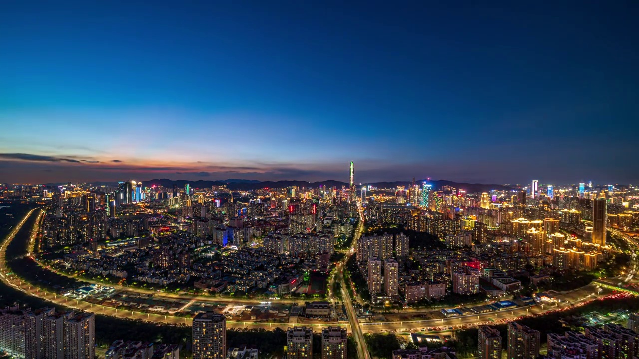 深圳福田CBD夜景视频素材