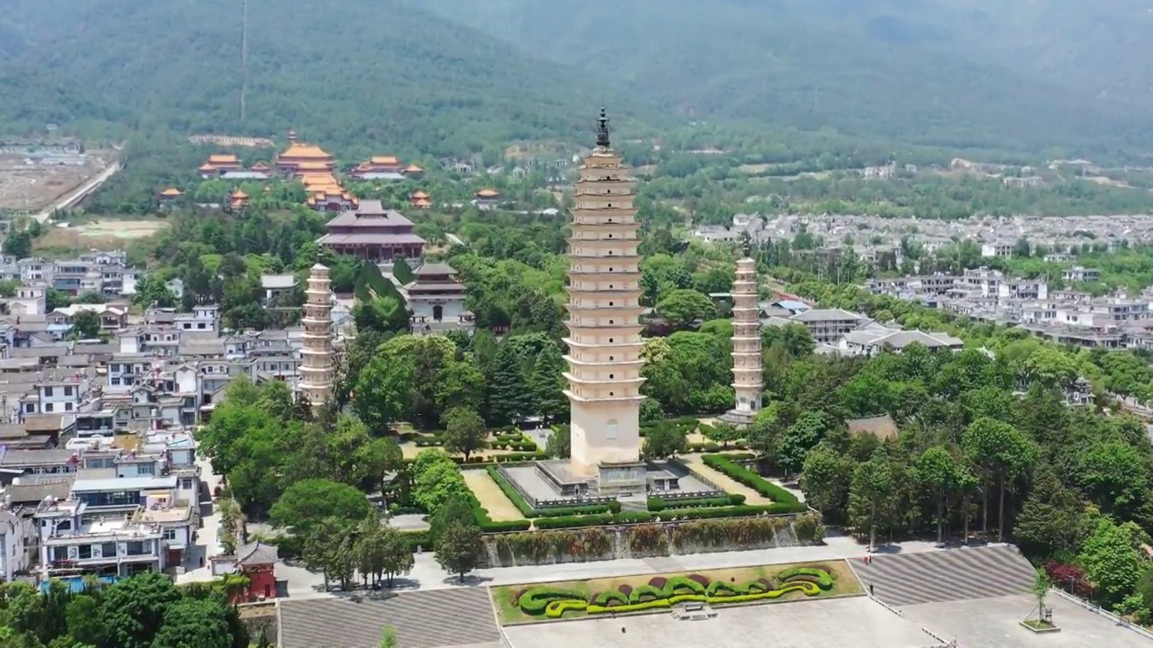 云南省,大理,崇圣寺三塔,著名景点,苍山视频素材