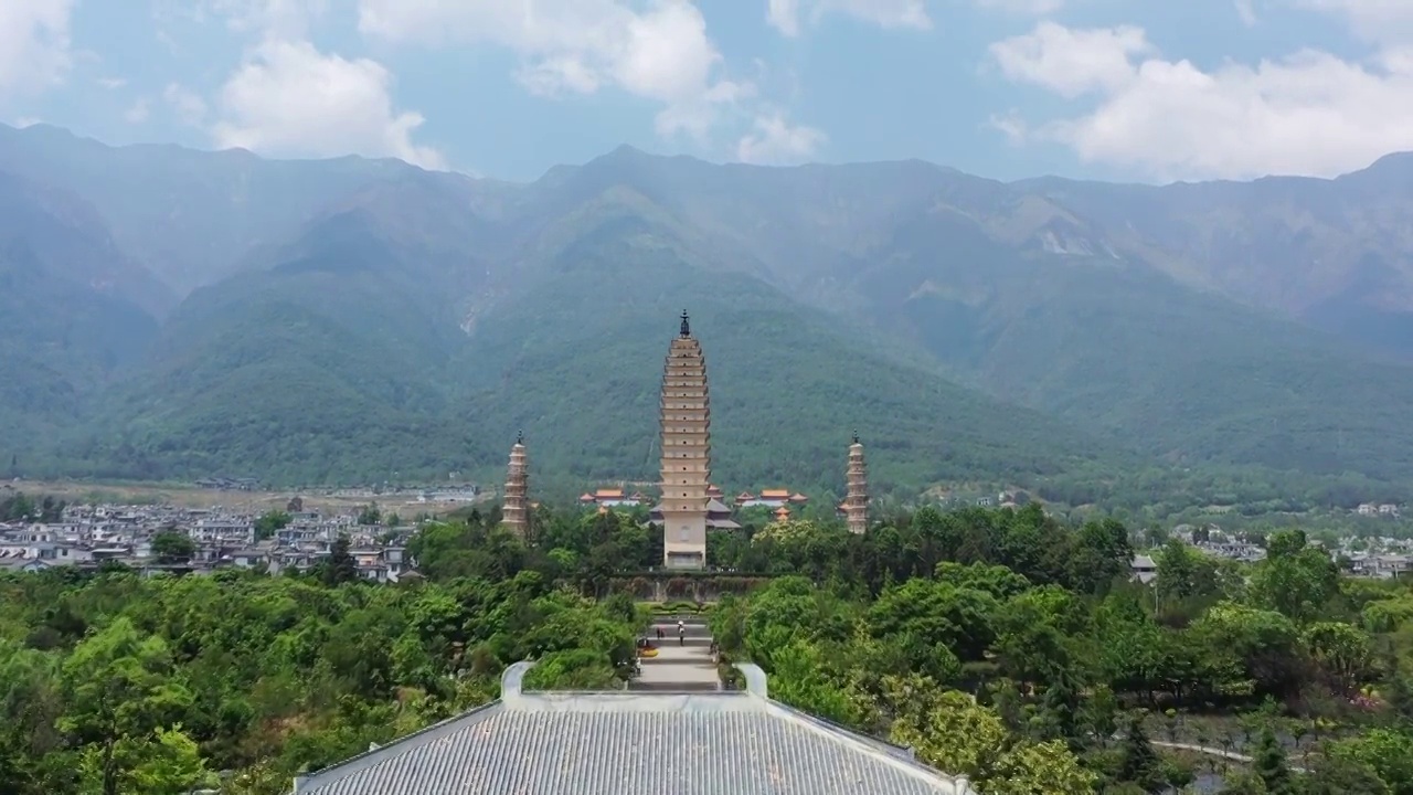 云南省,大理,崇圣寺三塔,著名景点,苍山视频素材