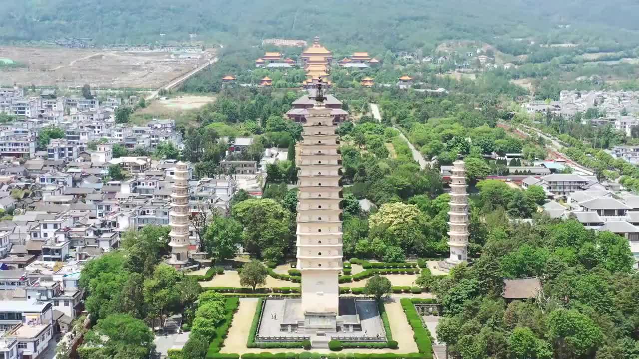 云南省,大理,崇圣寺三塔,著名景点,苍山视频素材