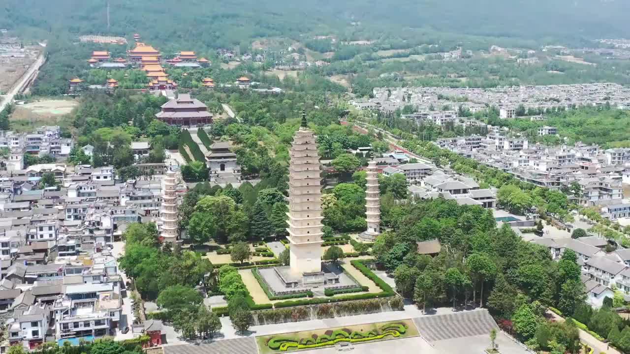 云南省,大理,崇圣寺三塔,著名景点,苍山视频素材