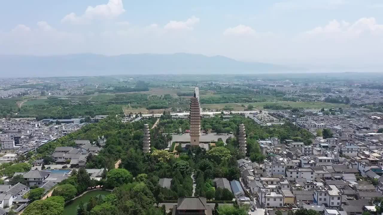 云南省,大理,崇圣寺三塔,著名景点,苍山视频素材