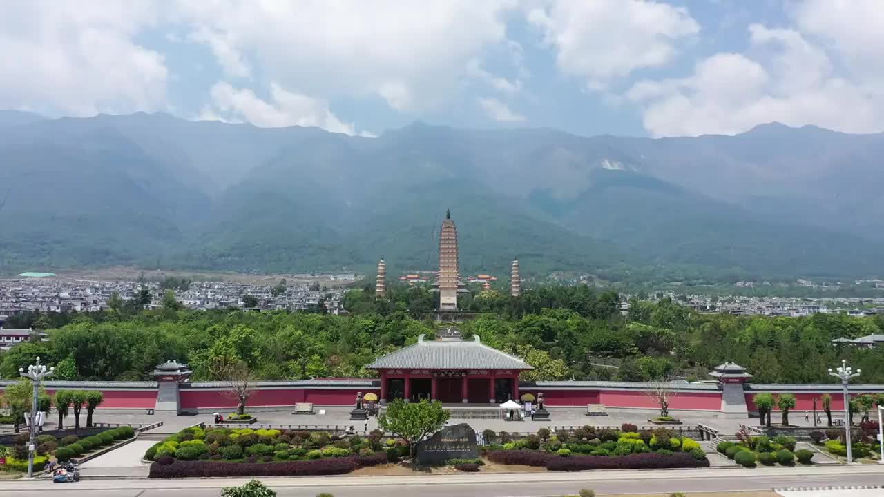 云南省,大理,崇圣寺三塔,著名景点,苍山视频素材