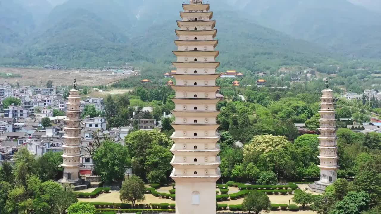 云南省,大理,崇圣寺三塔,著名景点,苍山视频素材