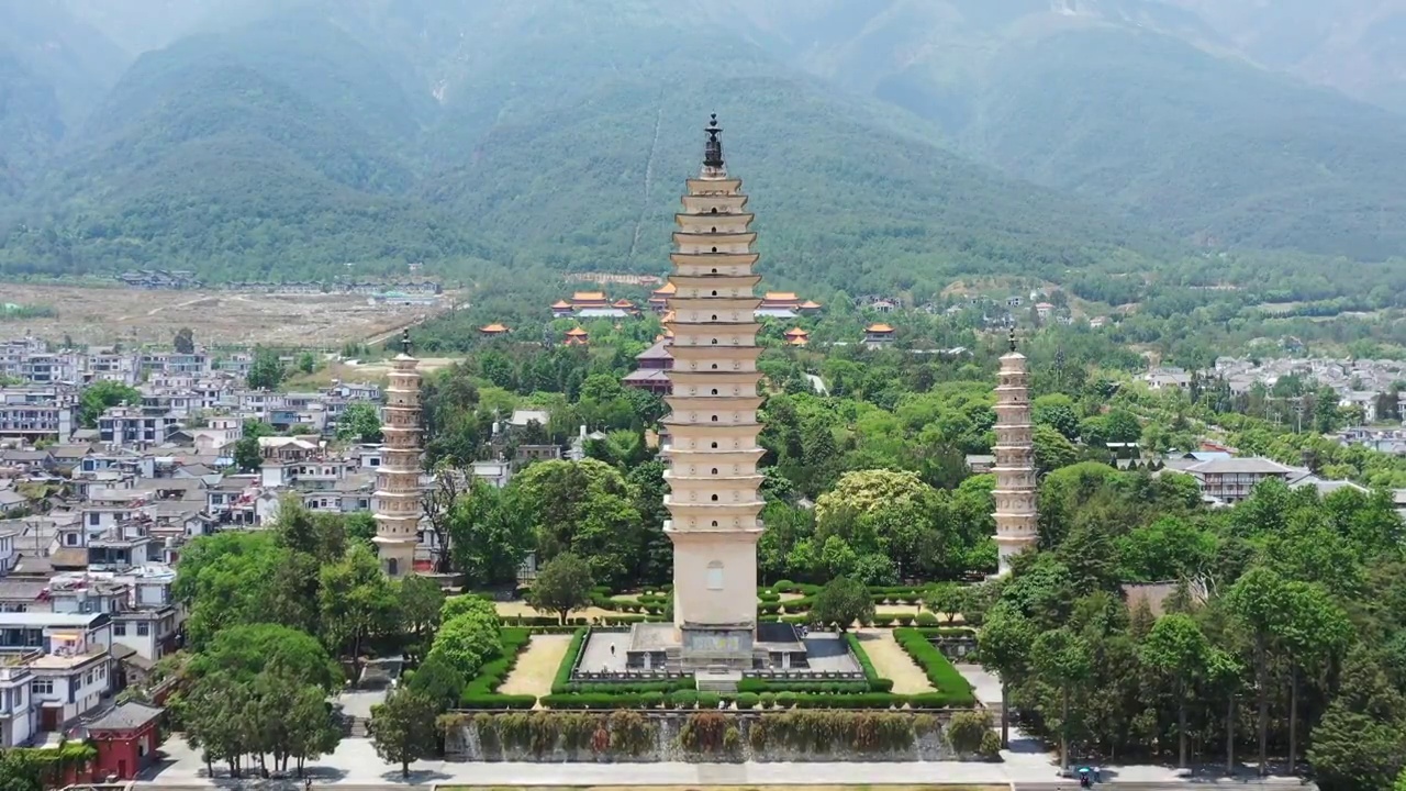 云南省,大理,崇圣寺三塔,著名景点,苍山视频素材