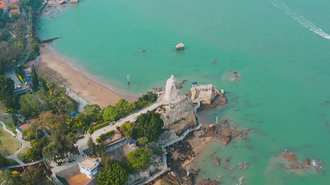 鼓浪屿,鸟瞰,厦门,岛,风景,天空,都市风,鼓浪屿近代建筑群视频素材