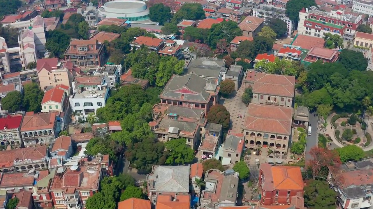 鼓浪屿,鸟瞰,厦门,岛,风景,天空,都市风,鼓浪屿近代建筑群视频素材