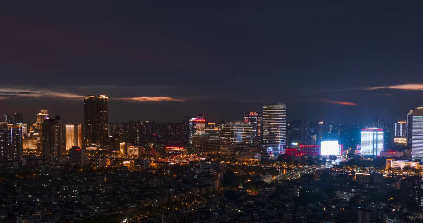 广州城市景观晚霞日落延时摄影视频素材