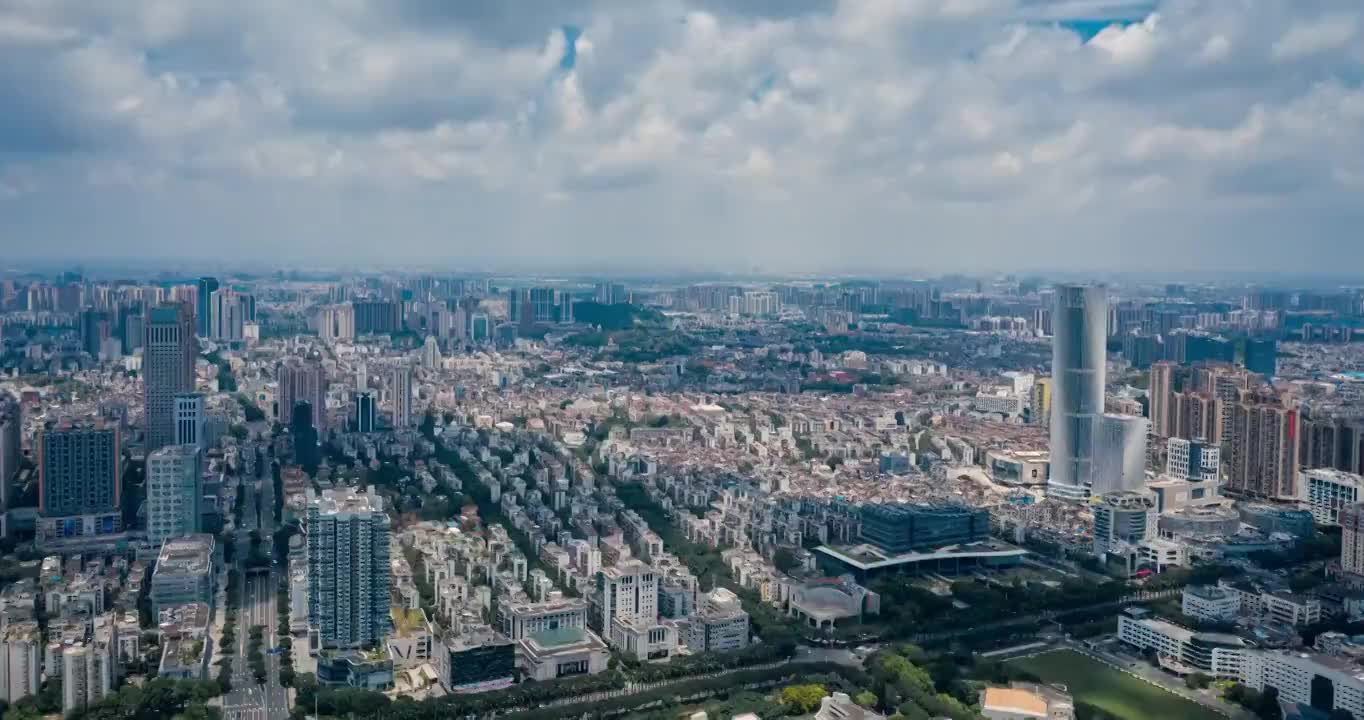 广东省中山市城区金鹰利和等地标建筑城市风光延时视频素材