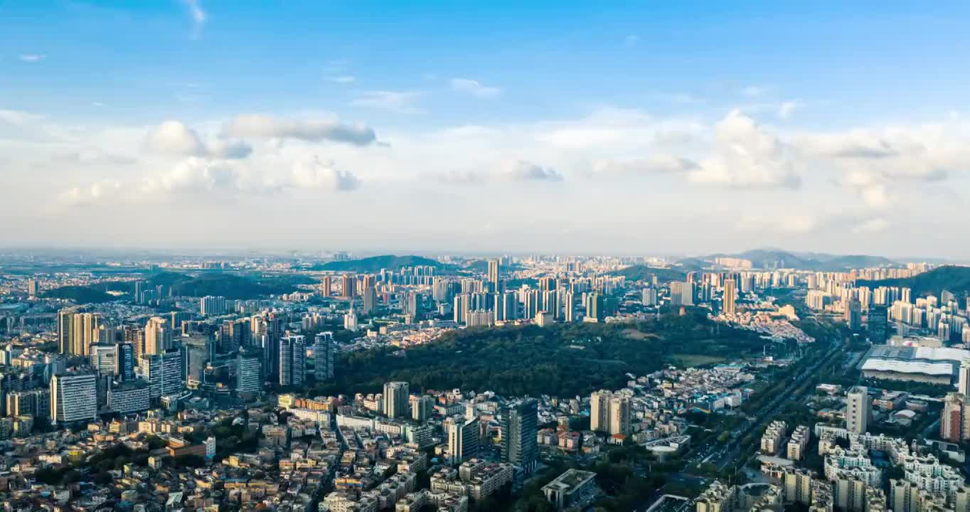 广东省中山市城区金鹰利和等地标建筑城市风光延时视频素材