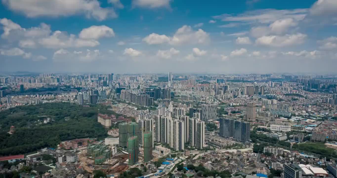 广东省中山市城区金鹰利和等地标建筑城市风光延时视频素材