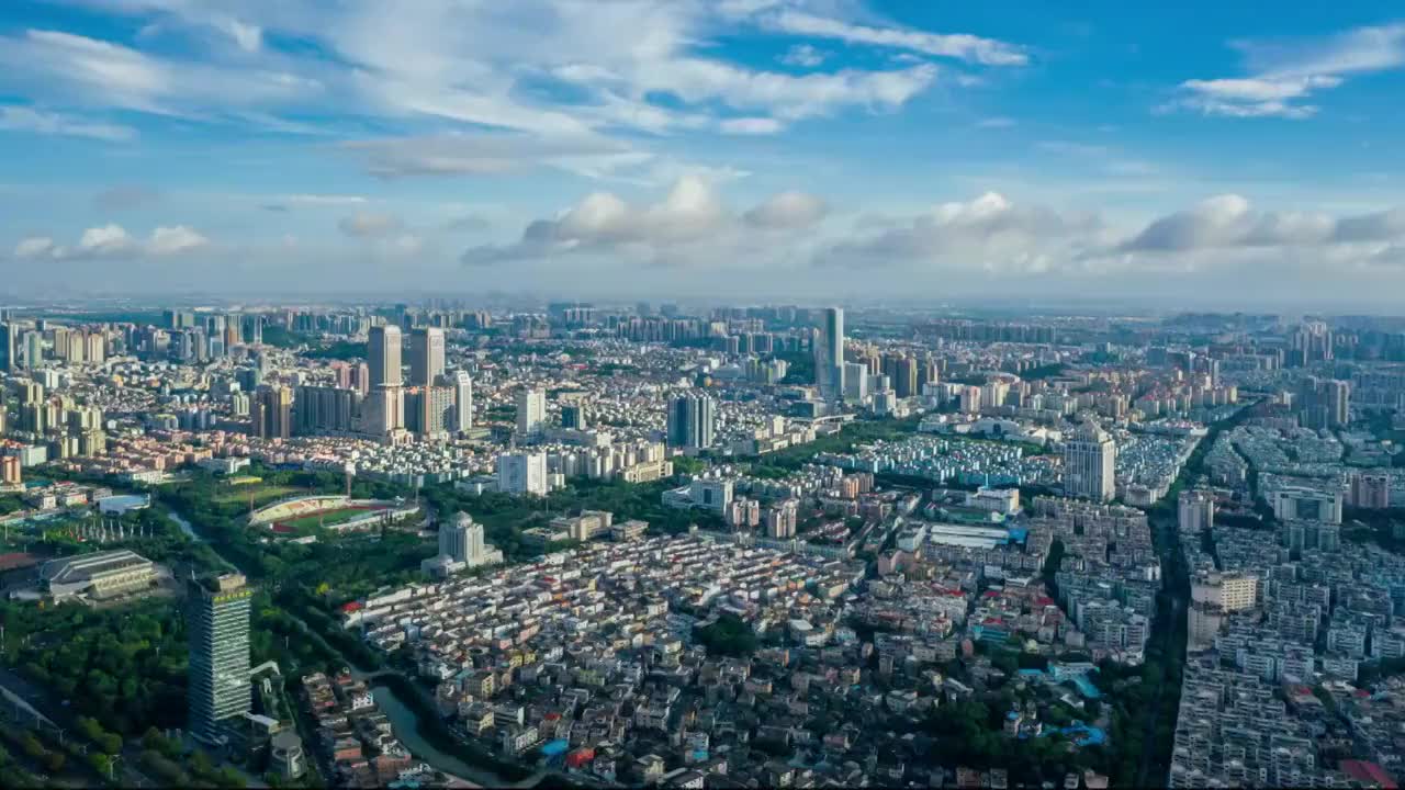 广东省中山市城区金鹰利和等地标建筑城市风光延时视频素材